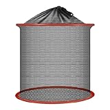KESOTO Faltbarer Fischkorb Aus Polyester Mesh mit PVC Verstärkung für Sicheren Fischtransport für Angler Und Outdoor, 25cmx30cm