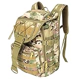 SHANNA Militärrucksack 35L Armee Rucksack Molle, Hohe Kapazität Trekkingrucksack Wanderrucksäcke Assault Pack Taktischer Kampfrucksack für Outdoor Camping 3 Tage Bug Out Go Bag Angeln Jagd, CP