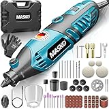 MASKO® Multifunktionswerkzeug Rotationswerkzeug 200W Variable Drehzahl 10.000-40.000 U/min mit flexibler Welle Schnellspann-Bohrfutter Transportkoffer 141teiligem Zubehör-Set Bohren Polieren Schleifen