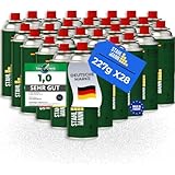 STAHLMANN® 28x Gaskartuschen 227g [Made in EU] – Butangas Kartusche mit MSF-1a Ventil für Campingkocher, Grill, Gaskocher, Gasheizung,Unkrautbren – Gaskartuschen