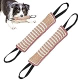 Capgoost 2 Stück Beisswurst für Hunde, Jute Beisswurst mit 2 Griff, Tauziehen Zerrspiele Hund, Robustes Jute Hundespielzeug, Hundesport Training Spielzeug, Welpentraining Spiel Hundebiss Spielzeug