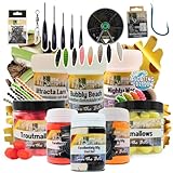 Zite Fishing Forellenköder Auftreibend XXL Set | Floating Forellen Angelköder | Troutmallows, Mighty Mag, Forellenteig, Bubbly Beads | Inklusive Bodentaster, Vorfachhaken & Mehr für Forellensee