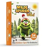 Everywhen Wilde Spuren im Wald – Outdoor Suchspiel für Kinder & Familien ab 5 J. – Entdecke Natur, erlebe Abenteuer, löse Rätsel & finde Schätze bei jedem Spaziergang! Entdeckerkarten & Lernspiel