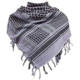 Chalier Fashion Shemagh Palästinenser Tuch 100% Baumwolle Militär Tactical Desert Schal Arabischer Wüsten Schals Unisex Halstuch Kopftuch Herrn und Damen MEHRWEG