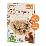 moses. MOS09724 Expedition Natur 50 Tierspuren| Bestimmungskarten im Set | Mit spannenden Quizfragen, White