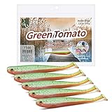 Zite Fishing Gummifische Zander Set – Inzite Shad 12cm Diverse Farben - 5STK Fängige Gummiköder Zanderangeln - Softbait Angelköder UV-Aktiv (Green Tomato)