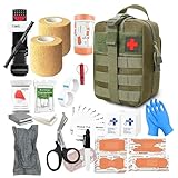Erste Hilfe Set Outdoor Militär, 61 Stück First Aid Kit Military, Ifak Gefüllt, Emergency Kit, Survival Set für Outdoor-Camping, Jagd, Wandern, Zuhause, Auto, Klettern(Militärischem Grün)