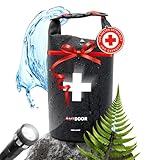 AUTDOOR® Erste Hilfe Set Outdoor - DIN13167 - Wasserdicht & leicht - Entwickelt mit Ärzten - Reiseapotheke für Wandern, Klettern, Wassersport - Kompakte Notfalltasche für Reisen