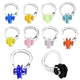 KINDPMA 10 Stück Schwimmen Nase Clip Nasenklammer Kinder Wasserdicht Nasenklemme Tauchen Nasenclip Silikon Nasenschutz Nasenstöpsel Schwimmen Nasenklammernfür Kinder Erwachsene Schwimmtraining