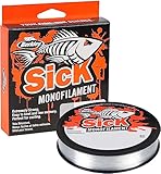 Berkley Sick Nylon-Angelschnur – Monofil-Angelschnur mit geringer Dehnung, wenig Drall, abriebfest und perfekt zum Süßwasser- oder Meeresangeln, farblos