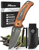 BERGKVIST® Klappmesser TWO (Einhandmesser) - scharfes Taschenmesser für Outdoor & Survival mit Holz-Griff, Feuerstahl & Gürteltasche