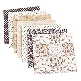 7 Stück Baumwollstoff Stoffbündel Nähstoffe Patchwork, Reiner Baumwolle Stoff, Stoffe zum Nähen, Quilten Basteln Handwerk Gewebe für Nähen DIY Kunst Arbeit Zubehör Scrapbooking Quilting (braun)