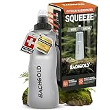 Bachgold® Squeeze Wasserfilter Outdoor – ultraleichter Wasserfilter (weiß) mit 500 L Kapazität | entfernt Bakterien, Viren & Mikroplastik | für Camping, Survival, Notfall, Bushcraft (Weiss, 500 ml)