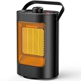 YAZEKY Heizlüfter Energiesparend Leise - 1500W PTC Keramik Heizung Elektrisch, 3 Geschwindigkeit Elektroheizung, Überhitzungsschutz/Kippschutz, Klein Heizlüfter für Bad Zimmer Büro Schlafzimmer