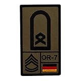 Café Viereck ® Hauptfeldwebel Bundeswehr Rank Patch mit Dienstgrad - Gestickt mit Klett – 9,8 cm x 5,6 cm