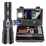 Shadowhawk Taschenlampe LED Aufladbar Extrem Hell, 500000 Lumen Taschenlampen Batteriebetrieben USB, XHM77.2 Taktische Taschenlampe Starke, Wasserdicht Flashlight Torch für Outdoor Notfälle Camping