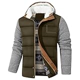 Zaitun Herren Winterjacke Warme Fleecejacke Gefüttert Windbreaker mit Kapuze Winddichte Outdoor Jacken Thermo Puffer Jacke