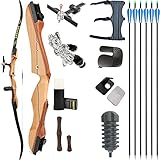 wolfman Recurvebogen Set Erwachsene 66/68/70 Zoll 12-40LBS Pfeil und Recurve Bogen Set Praxis Bogen Jagdbogen für Bogenschießen Halle Schießen Wettkämpfe Übung Rechtshänder(Schwarz, 70'/28Lbs)