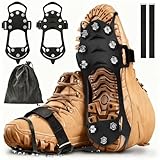 Spikes für Schuhe Winter, 10 Edelstahl Spikes Schuhe, Steigeisen, Zähne Schuhspikes, Schuhkrallen, Spikes für Schuhe,Anti Rutsch Schuhspikes,Schneespikes für Walking,Joggen,Klettern und Wandern (M)