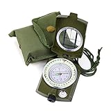 Sportneer Militär Marschkompass, Professioneller Taschenkompass Peilkompass Kompass Compass mit Tragschlaufe für Jagd Wandern und Aktivitäten Camping im Freien, Wasserfest und Stoßfest