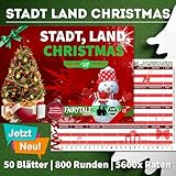 Stadt Land Christmas - Weihnachten Edition | Das Weihnachtsspiel für die ganze Familie | Stadt Land Fluss Weihnachten | Christmas Edition | Spielblock | Geschenkidee | Geschenke zu Weihnachten