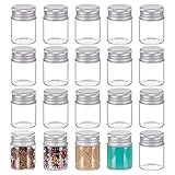 BENECREAT 20 Packung 15 ml/0.5 Unzen Winzige Glasflaschen Probenfläschchen Glasflaschen Mit Aluminium-Schraubverschlussdeckel Für DIY-Schmuck-Accessoires Hochzeitsgeschenke Dekorationen