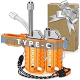 Lafagiet USB C Wiederaufladbares Feuerzeug, 360 ° Flexibler Hals, Wind- und Wasserdicht, Elektrische Bogen Feuerzeuge, Vatertagsgeschenke für Männer Papa F37-or