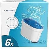 Wessper Wasserfilter Kartuschen für Wasser Kanne, AQUAMAX SPORT Filter Trinkwasser Ideal für Sportler, Kompatibel mit Brita, PearlCo Unimax - 6er Pack