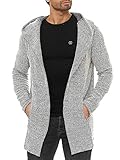 Redbridge Moderner Unisex Strickmantel mit Kapuze Lässiger offener Cardigan für Alltag und Freizeit Beige XL