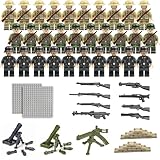 Mini Militärischer Soldat Modelle - WW II Aktionsfiguren Set, WW II Figuren Playset, Armee Männer Figuren mit Zubehör, Detaillierte Militärische Soldaten Playset Sammlung für Taktische Abenteuer