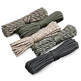VABNEER 5er Set Paracord 550, 10m x 4mm, 7-strängig, bis 250kg belastbar, Ideal für Outdoor Survival & Camping