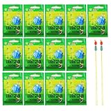 AHEJIOO 65 Stück Knicklichter Angeln Set - 13x5 Mini Knicklichter 4.5x37mm plus 2 PE-Montagen - Ideal als Bissanzeiger und Posenlicht für Nachtfischen