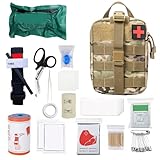 Mineup Erste Hilfe Set Outdoor, 46 Stück Erste Hilfe Trauma Set, Survival Set First Aid Kit, first aid kit Military, Medizinische Tasche für Camping, Jagd, Wandern, Zuhause,Auto und Abenteuer