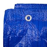 Abdeckplane 2x3m BLAU Wasserdicht + 1 EW-Chip! Gewebeplane mit Ösen Gartenplane Tarnplane Plane für Outdoor & Garten Holz Camping & Survival Ausrüstung Bauplane Zeltplane 200 x 300 cm