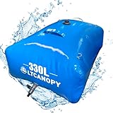 LTCANOPY Tragbare Wasserblase Wasserspeicherbehälter, haltbarer Wassertank, Im Freien verdickter Faltbarer, Notwasserspeicher mit Wasserhahn, Garten Regenwassersammler Camping Wassersack (330L)