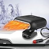 WEQNGIU Auto Heizung, 12V Tragbare Autoheizung Schnellheiz-Defroster zum Einstecken in den Zigarettenanzünder für den Winter, Windschutzscheiben-Defroster mit 360° Drehbarer Basis für Auto, SUV, LKW