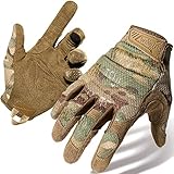 WTACTFUL Taktische Handschuhe Touch Screen Flexible Einsatzhandschuhe Tatical Gloves Herren Vollfinger für Outdoor Sport und Arbeit geeignet für Radfahren Wandern Radsporthandschuhe Tarnung M