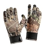 Taeku Camouflage Handschuhe, Leichte Vollfinger Jagdhandschuhe Zubehör Anti-Rutsch Tarnhandschuhe Angelhandschuhe für den Außenbereich (Schwarz M)