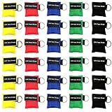 Yzpacc CPR Maske Beatmungsmaske CPR Maske Face Shield Beatmungsmasken mit Rückschlagventil Atmen Barriere Schlüsselanhänger für Erste Hilfe oder AED Training (Fünf Farben, 30)