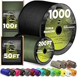 TECEUM Paracord Type III 550 Schwarz (Black) – 30 m – 4mm – Taktisches Seil – Outdoor-Paracord – Für Camping & Wandern – EDC-Fallschirmseil – Robustes Überlebensseil (100 ft) 016