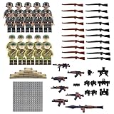 20 Mini Figures Military Kit, Enthält Gewehr*26/Bodenplatte*1/Sandsack*10/Bazooka*1/Nachtsichtgeräte*7, Toy Soldiers Ww2, Soldaten Figuren, Toy Soldiers, Sehr Geeignet Für Militärische Enthusiasten