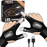 KEZKALS Geschenke für Männer, Angelzubehör LED Angeln Handschuhe Männergeschenke, Geburtstagsgeschenk Gadgets für Männer, Handschuhe mit LED Licht, Adventskalender Füllung Männer Weihnachten