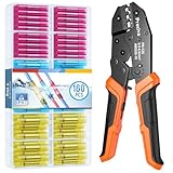 Crimpzange Kabelverbinder Set, Preciva Kabelschuhzange 0.5-6mm² mit 160pcs Schrumpfverbinder