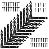 Winkelverbinder, 10 Stk Flachwinkel, Schwarz Antik Flachverbinder, Vintage 90 Grad Flache L-Form Eckwinkel, Fensterwinkel, Möbelwinkel, für Holzmöbel, Tische, Stühle Deko, 100x100x15x2.5 mm