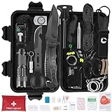 69 in 1 Außen Notfall Survival Kit mit Erste Hilfe Set,Survival Kit Professionelles Notfall Set Outdoor Zuhause Survival Ausrüstung für Camping,Bushcraft,Wandern,Jagde,Abenteuer,Väter,Männer (69PCS)