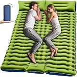 Yuzonc Isomatte Selbstaufblasend, Verdicktes Doppel Camping Matratze, Ultraleicht Luftmatratze Camping für 2 Personen Aufblasbare mit Fußpumpe & Kissen für Outdoor, Wandern, Zelt
