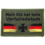 BUNDESWEHR LIEBE® Deutschland Flagge Eisernes Kreuz Bundeswehr Rucksack Jacke Laser Tag Deutschland Patch Klett Iron Cross oliv Wehrmacht Aufnäher Abzeichen ca.8cm x 5cm oliv bestickt