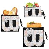 Caihoyu B Wiederverwendbare Sandwich-Taschen, Mehrzweck-Notfall-Snacks, Make-up-Tasche für Picknick, Arbeit, Reisen, Büro, 3 Stück