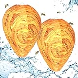 Wespennest Attrappe, 2 Stück Wespenabwehr, Realistisches Hornissennest aus nässebeständigem Stoff zur Wespen Abwehr, für Haus und Garten im Freien Abschreckung für Hornissen, Wetterbeständig