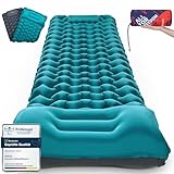 AKSOUL Isomatte Camping Luftmatratze Selbstaufblasend: Ultraleicht Outdoor Groß Aufblasbare Matratze Dick Selbstaufblasbare Schlafmatte Mit Kissen Faltbar Thermo Iso Matte Für Zelt Trekking Strand